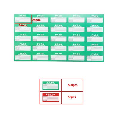 550Pcs PAT Testing Sticker Pat Testing Label (500Pcs Pass and 50Pcs Failed) E...