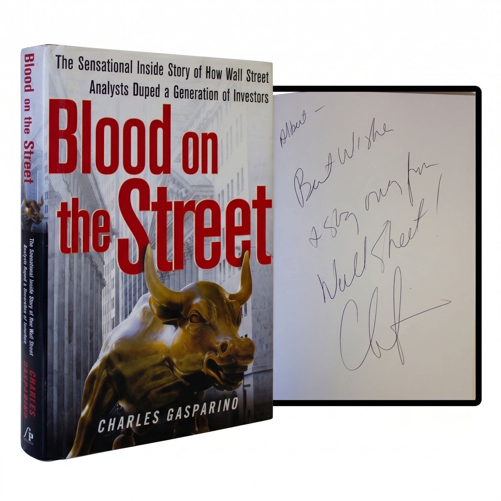 CHARLES GASPARINO SIGNED Blood On The Street 1ST EDITION Dot Com Stock Bubble HC