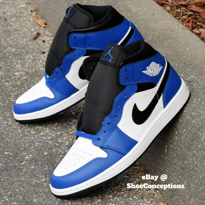 Nike Air Jordan 1 Mid Shoes Game Royal Black White DQ8426-402 Men's Sizes NEW