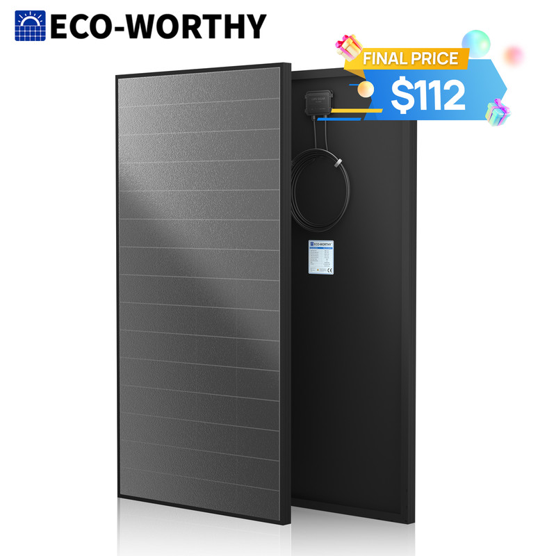 ECO-WORTHY 200W Solar Panel 25.2% High Efficiency All Black For