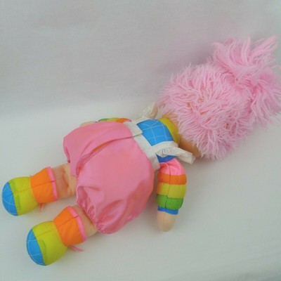 Rainbow Brite Tickle Me Pink Baby Doll Hallmark Mattel 1983 Pink Hair 15 Inch