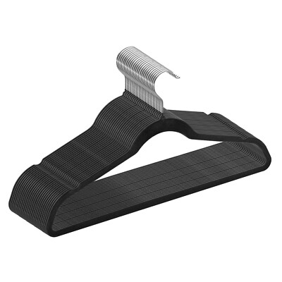 VEVOR Velvet Hangers 50 Pack Black Non-Slip Hangers with 360 Degree Swivel Hook