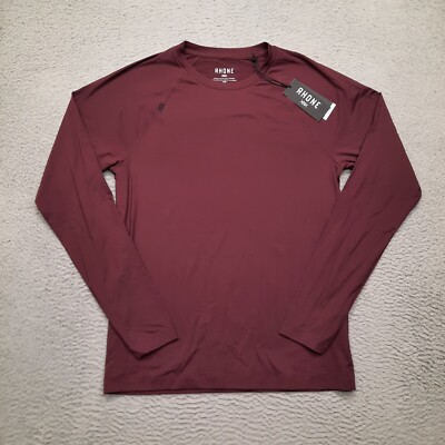 Rhone Reign Pullover Mens Small Maroon Long Sleeve Crew Midweight Long Sleeve