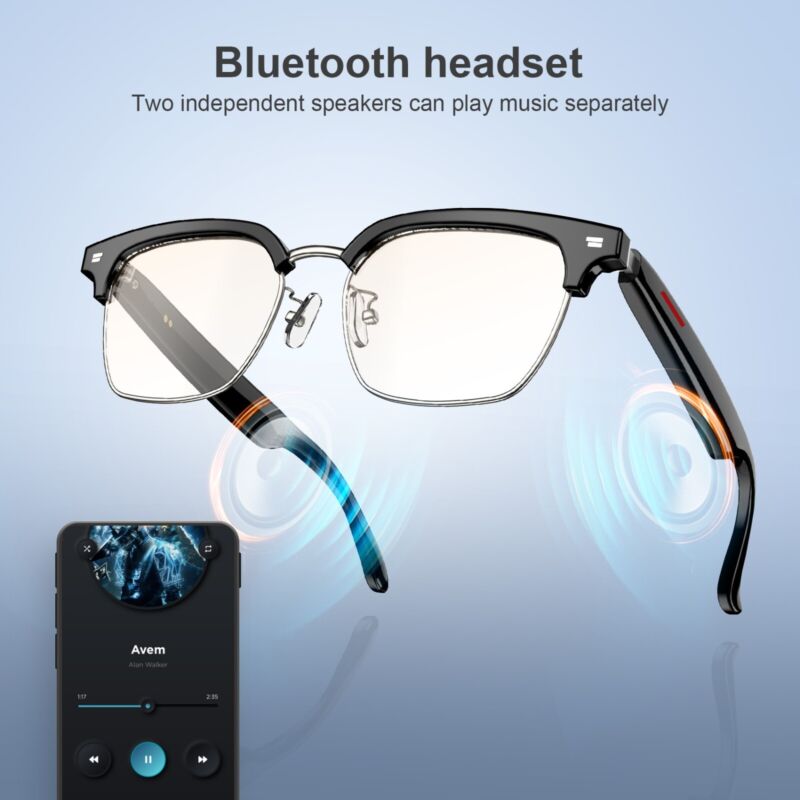 Smart Glasses Bluetooth Call & Music Anti-Blue light Glasses Open