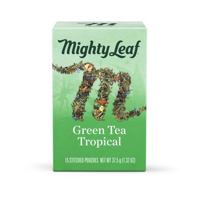Green Whole Leaf Tea Bags - Green Tea Tropical - Light Caffeine - Blended...