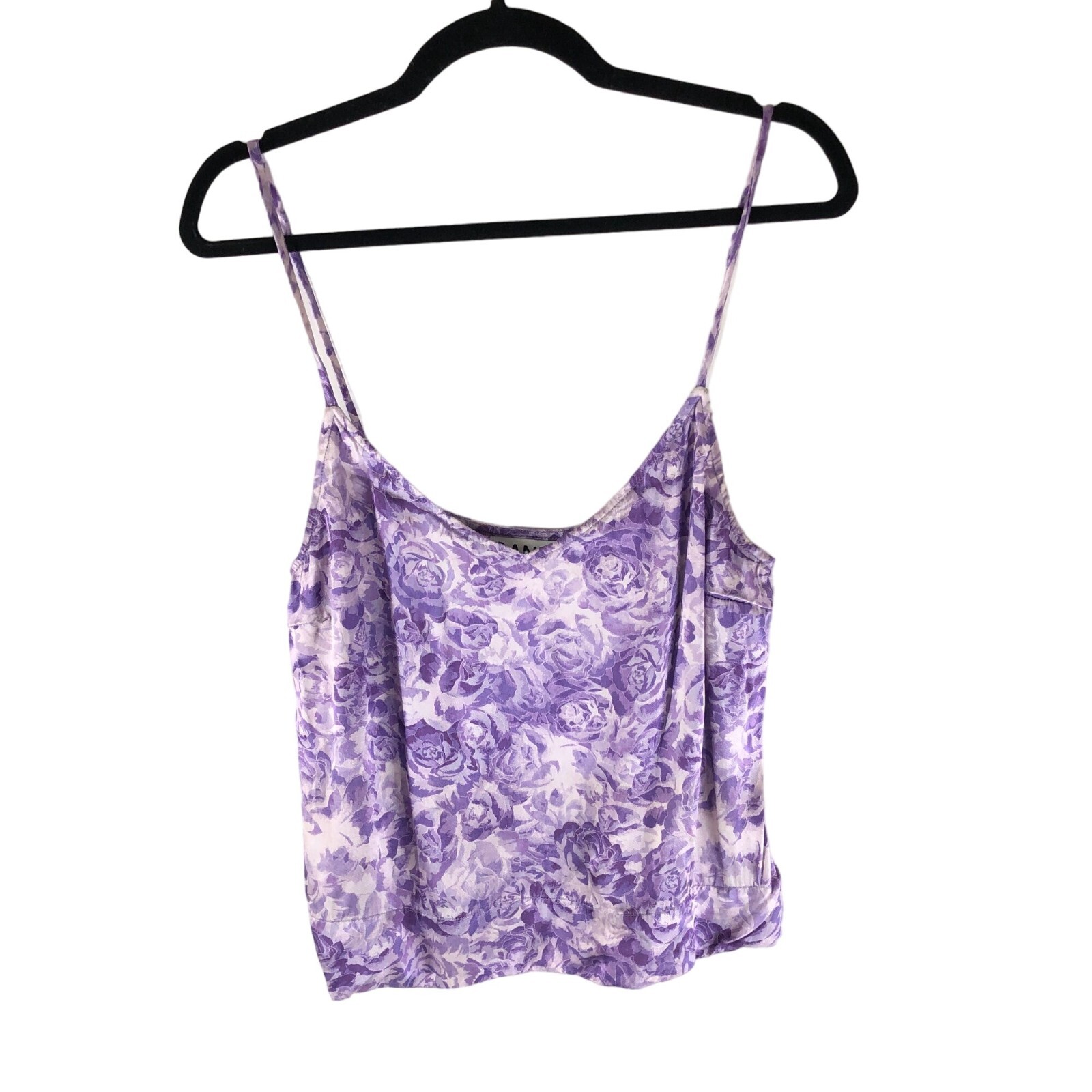 Ganni Womens Heavy Satin Floral Camisole Top Purple 36 | eBay