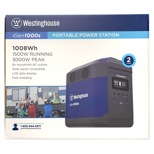 Портативная электростанция Westinghouse iGen100s, 1008 Втч, рабочая мощность 1500 Вт, максимальная мощность 3000 Вт