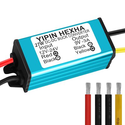 DC 24V/12V to 9V 3A 27W Step Down Converter Voltage Regulator Waterproof Car ...