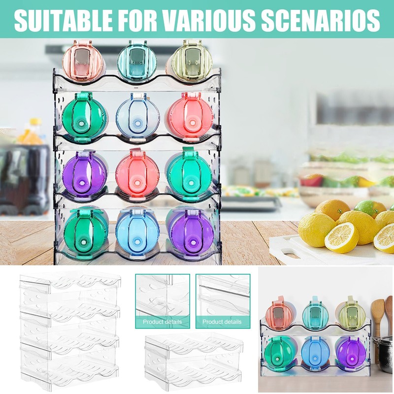 2-4 Layers Transparent Water Bottle Storage Rack, Beverage Bottle Display Rack