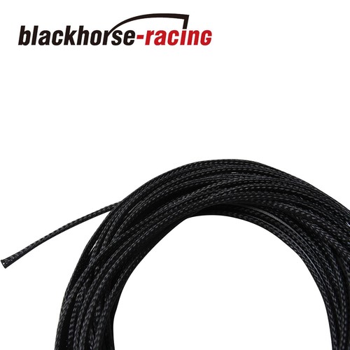 100 FT 1/8" Expandable Wire Cable Sleeving Sheathing Braided Loom Tubing Black