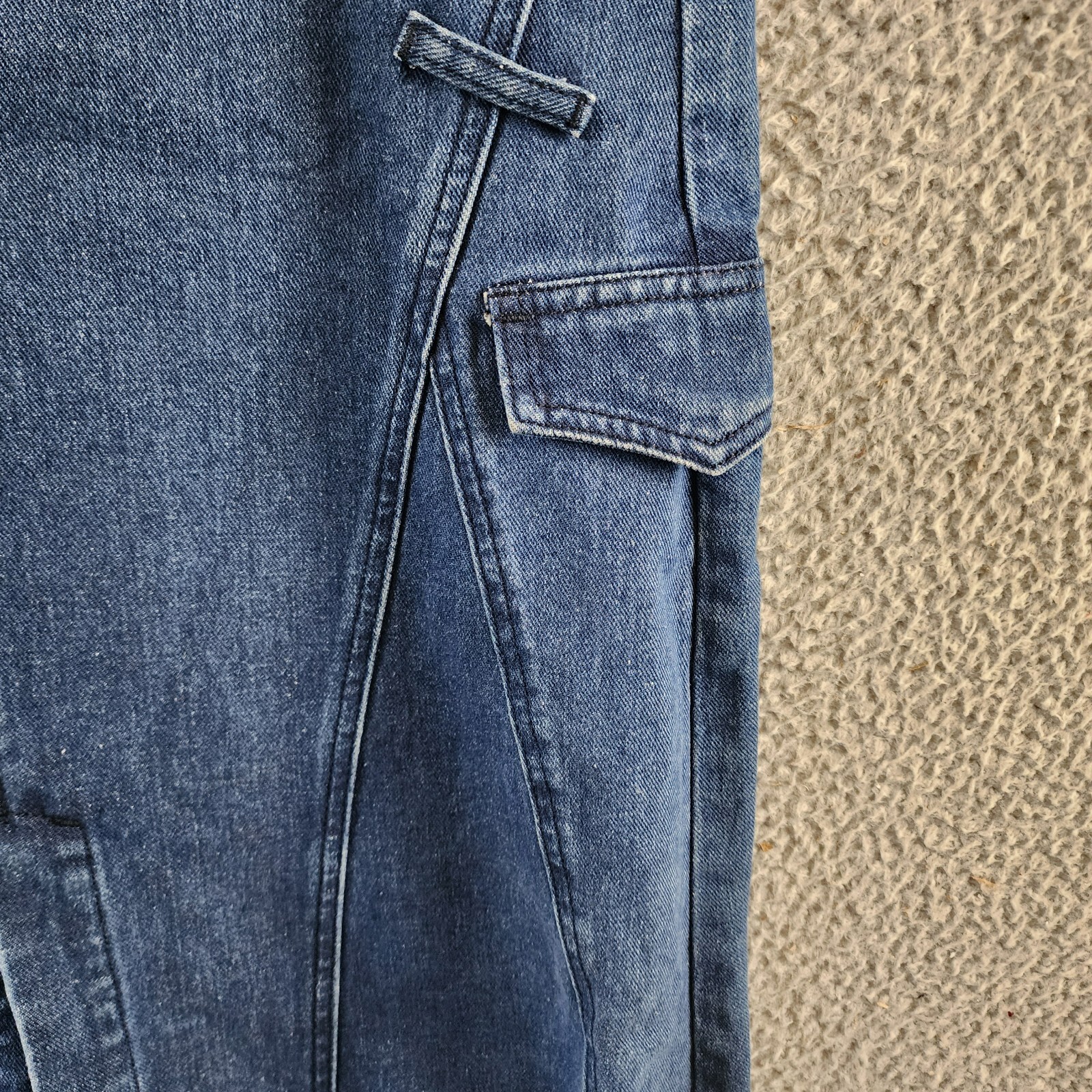Gracia Front Slit Long Denim Skirt Women's M Blue Heather Side Pocket Button Zip - Picture 5 of 15