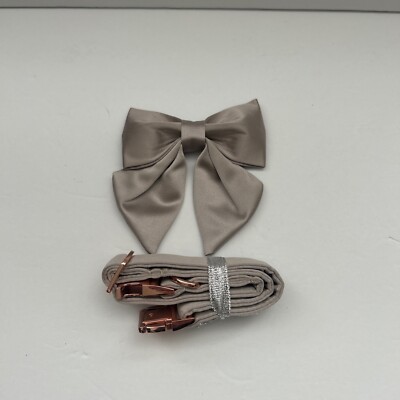 Unique Style Paws Pet Soft &Comfy Bowtie Champagne Dog and Cat Collar 6-7 Medium
