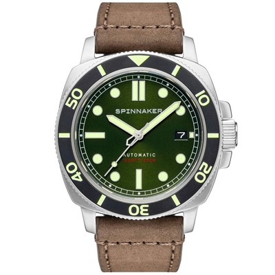 Spinnaker Hull Automatic Alligator Green Watch - Brand New