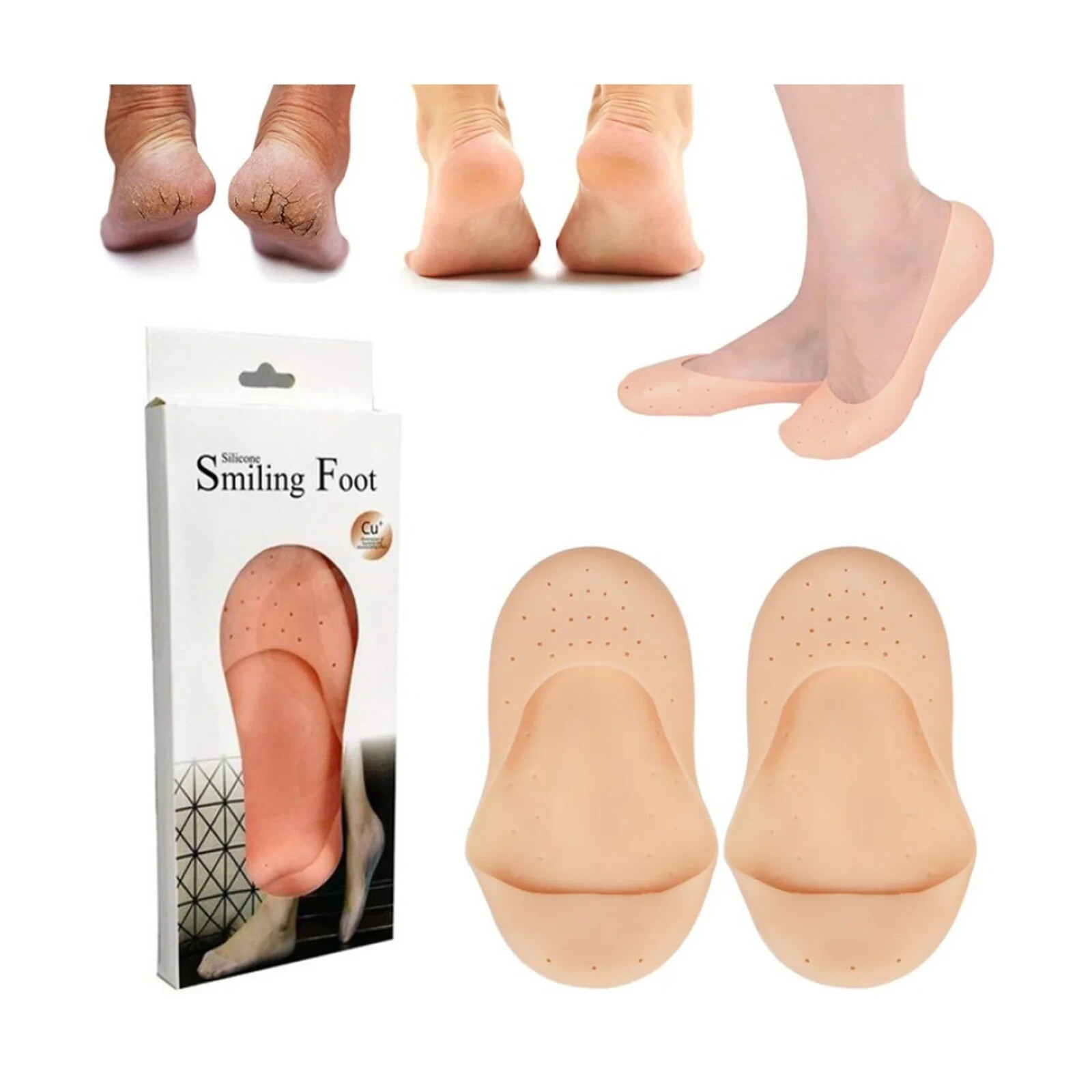 Coppia Calzini Salvapiede In Silicone Gel Antiscivolo Taglia Unica cir