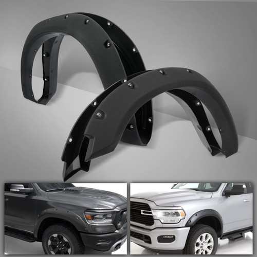 ДЛЯ 2009-2023 DODGE RAM 1500 ЧЕРНЫЙ КАРМАН, ЗАКЛЕПАННЫЕ КОЛЕСНЫЕ РАСКРЫТИЯ НА КРЫЛАХ, БОЛТОВЫЙ СТИЛЬ