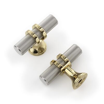 homdiy 10 Pack Brushed Nickel Cabinet Knobs Gold Cabinet Knobs Knurled Gold K...