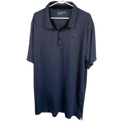 Under Armour Mens Size 3XLT Tech Polo Shirt Short Sleeves Blue