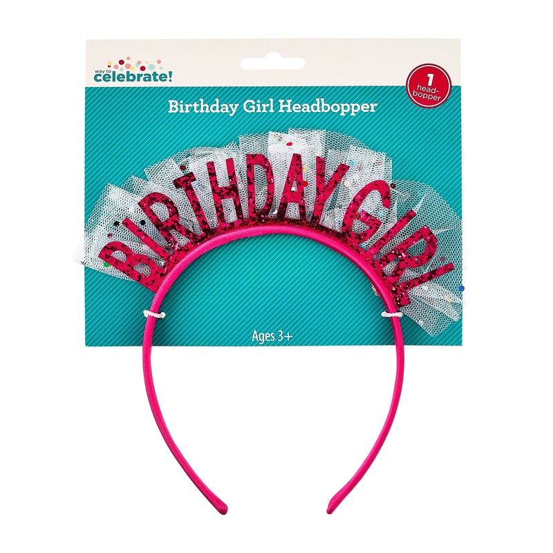Pink Birthday Girl Tulle Headbopper