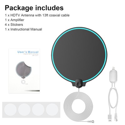 180 Miles Digital TV Antenna Indoor HDTV Amplified Digital 1080P Indoor VHF UHF