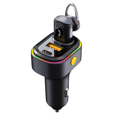1 Set Car Charger Rgb Lights Pd Fast Charging Bluetooth-compatible 5.0 Earphone
