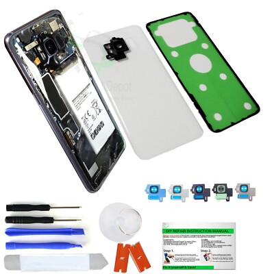 Clear Transparent Back Glass Replacement +IP68 tape for Samsung Galaxy S23U ~ S8