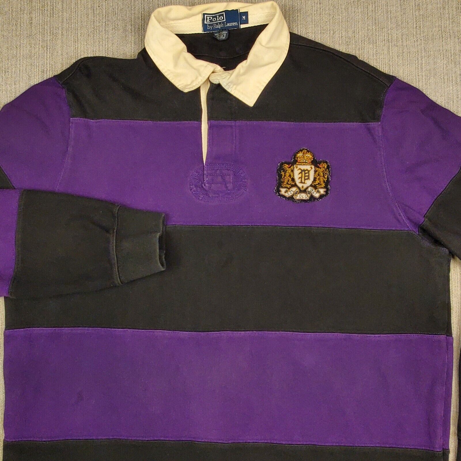 Vtg Polo Ralph Lauren 67 Varsity Rugby Gold Crown Crest Vtg Polo Ralph Lauren 67 Varsity Rugby Gold Crown Crest