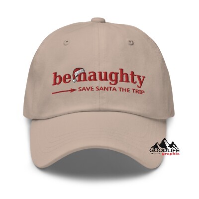 Be Naughty, Save Santa the Trip Christmas Baseball Dad hat