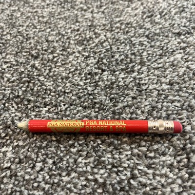 Vintage Sharpened Pencil PGA NATIONAL Golf Country Club Red Gold Print