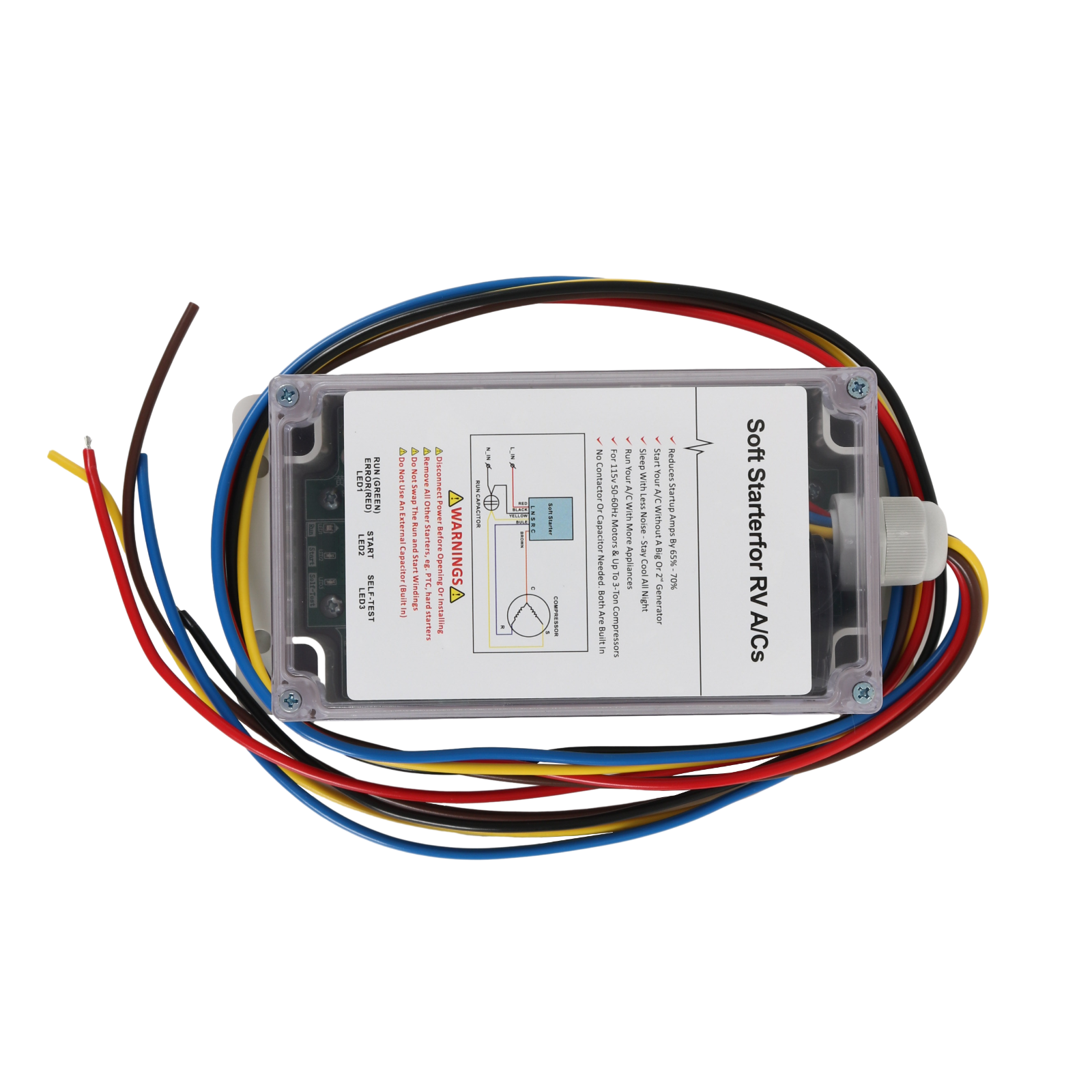 A/C Soft Starter Smart Control Kit Enables Easy Start an A/C & Appliances on RV