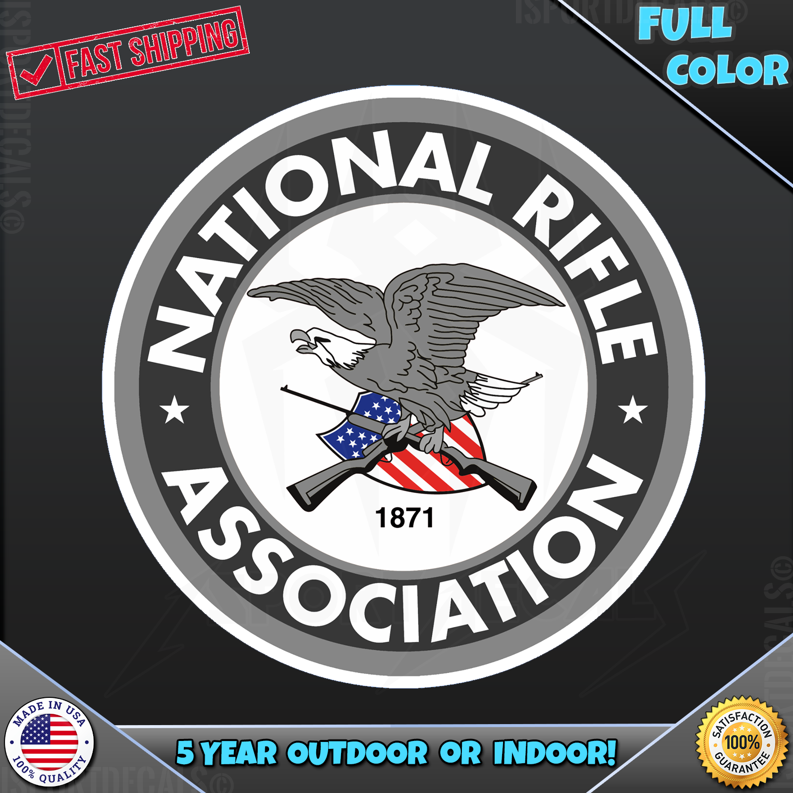 NRA National Rifle Association Tactical Grey Logo Car VINYL DECAL STICKER 159