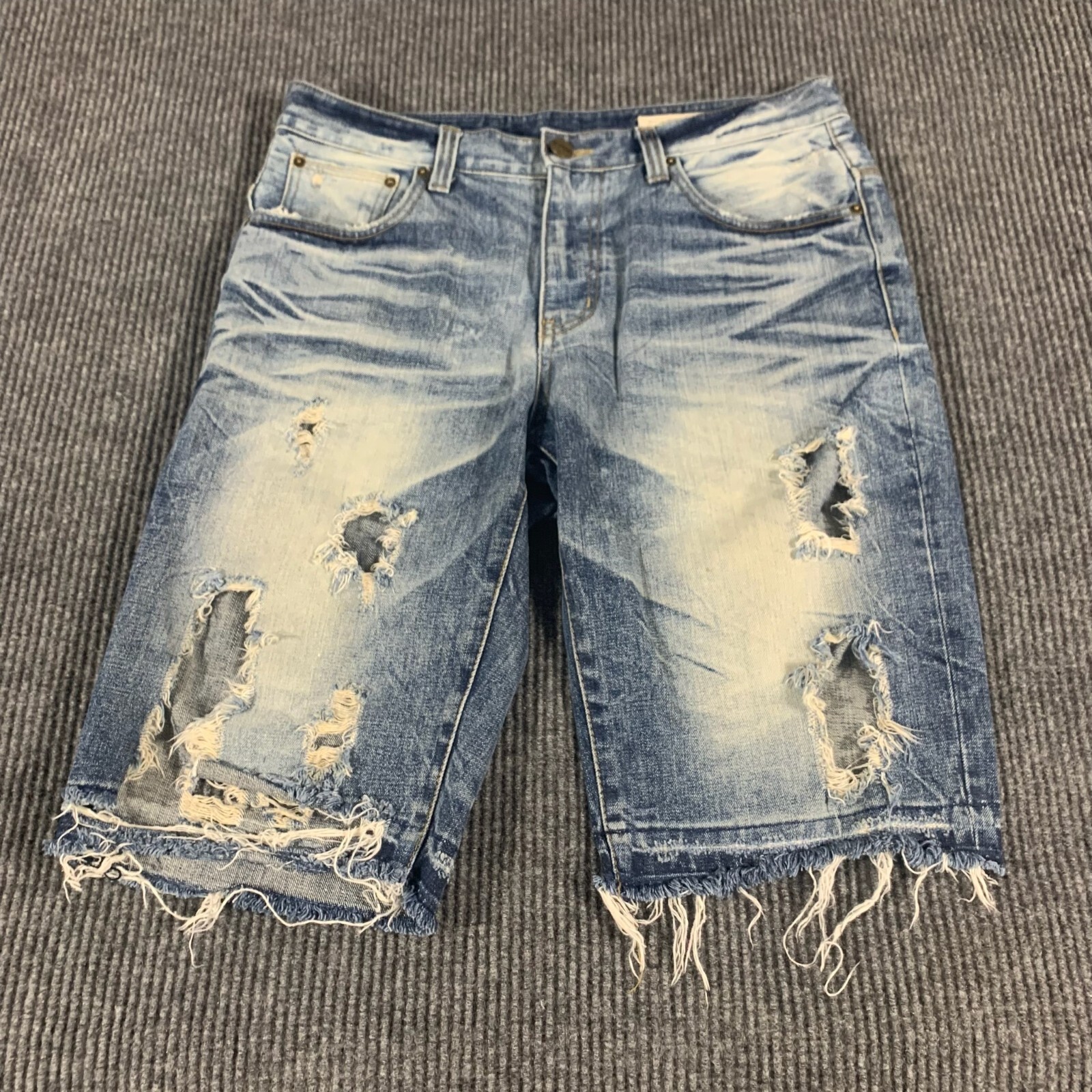 パンツ Dsquared damaged denim jeans jorts Dsquared2 Jeans Shorts Men's Blue Slim Fit Paint Jeans