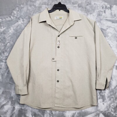TYROLEAN TIROL BAVARIA OKTOBERFEST TRACHTEN Beige MENS LEDERHOSEN ALPINE SHIRT