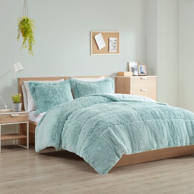 Intelligent Design Faux Fur Comforter Set All Season Bed Shams Twin Full King