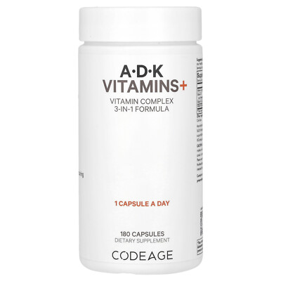 A, D, K Vitamins+, 180 Capsules