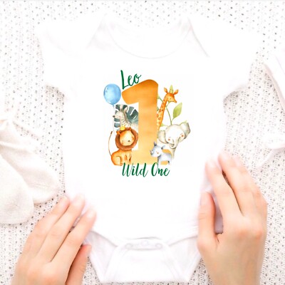 Personalised Baby s First Birthday Outfit Safari Jungle 1st Birthday Party Gift