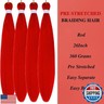 Red Pre stretched Braiding Hair for Boho Braids Synthetic Boho Curly Hair for Braiding