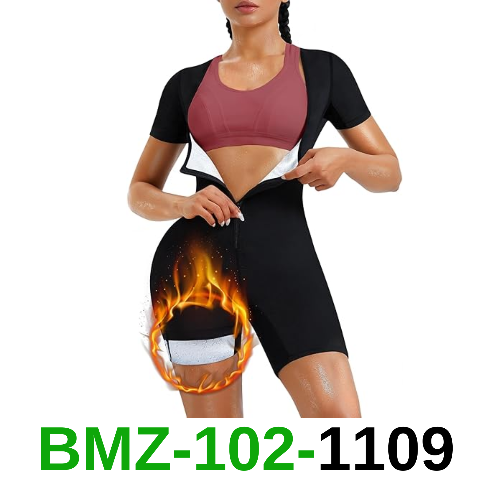 KUMAYES Sauna Suit Sweat Vest Waist Trainer for Women 4 in 1 Slimming Full, S