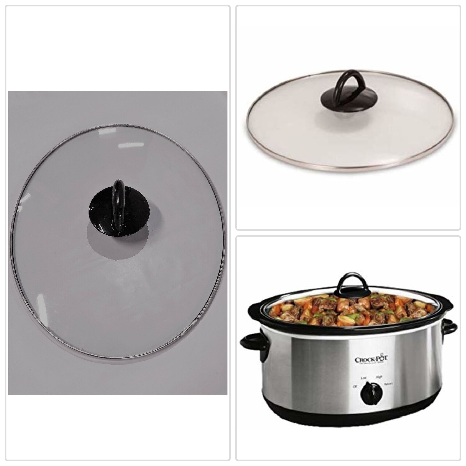 Rival 64451ldc Lid Replacement Glass Top Cover Crock Pot