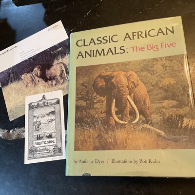 Classic African Animals: The Big Five - Dyer - 1973 1st edition w/ DJ signed