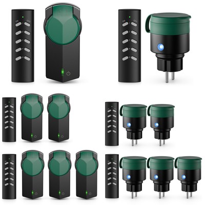 Außen Funksteckdosen Set Outdoor Funk Steckdose Kit Funkschalter Fernbedienung
