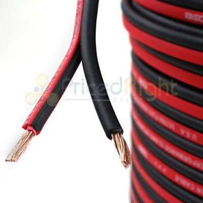 10 Ft 12 Gauge AWG Speaker Cable Car Home Audio 10' Black and Red Zip Wire DS18