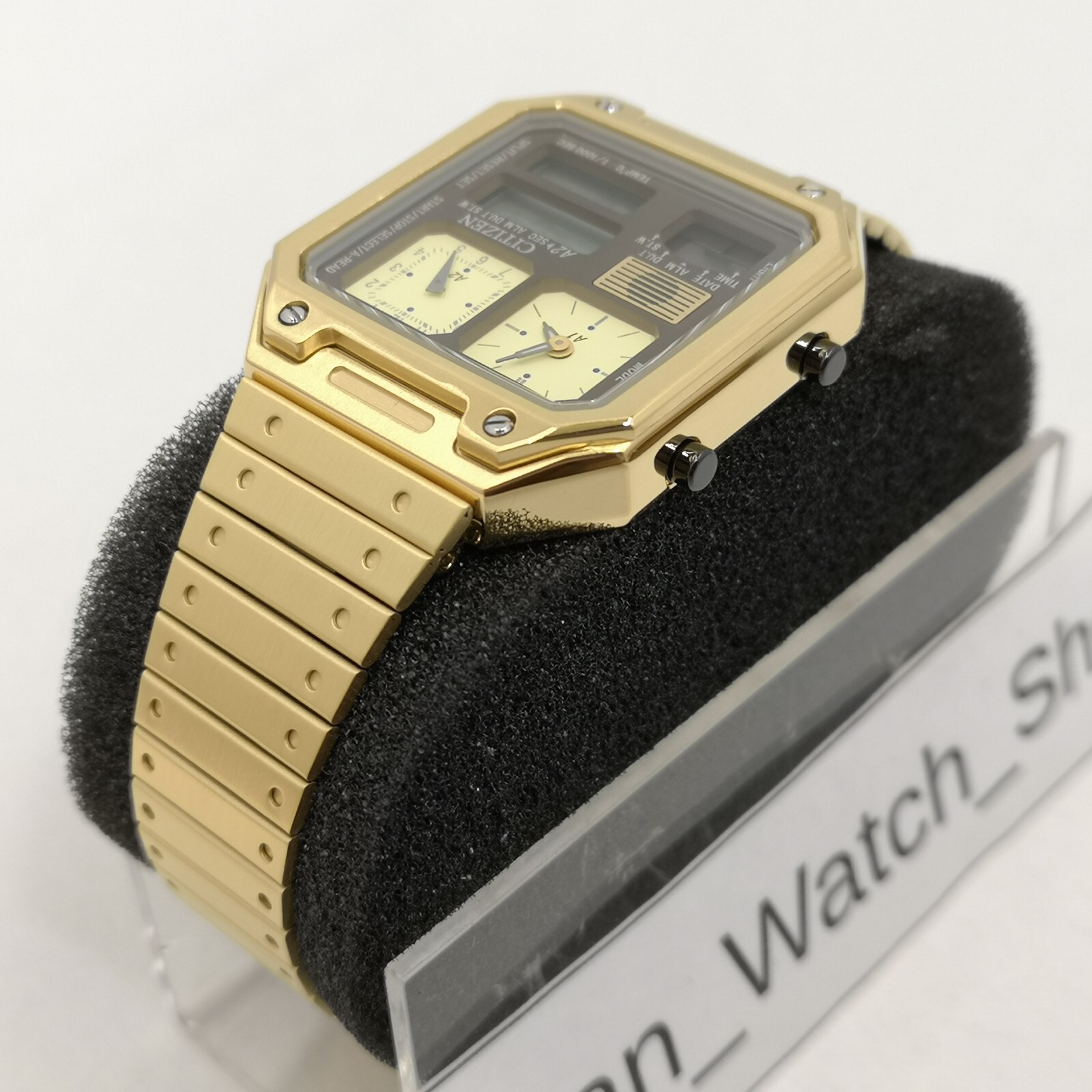 Pre-owned Citizen Record Label Jg2122-60w Gold Chronograph Men's Watch In Box