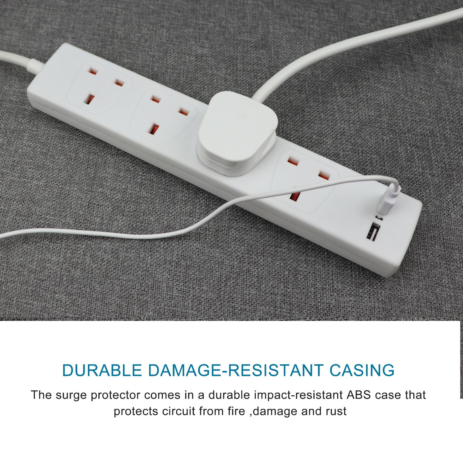 4 Gang Way Extension Lead 2 USB Ports Cable Electric Plug Socket UK Mains Power 5710782623414 eBay