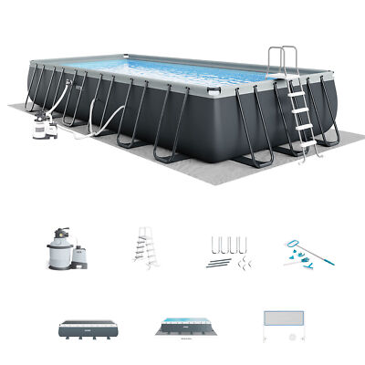 Intex 26367EH 24' x 12' x 52'' Rectangular XTR Frame Swimming Pool w/ Filter Pump