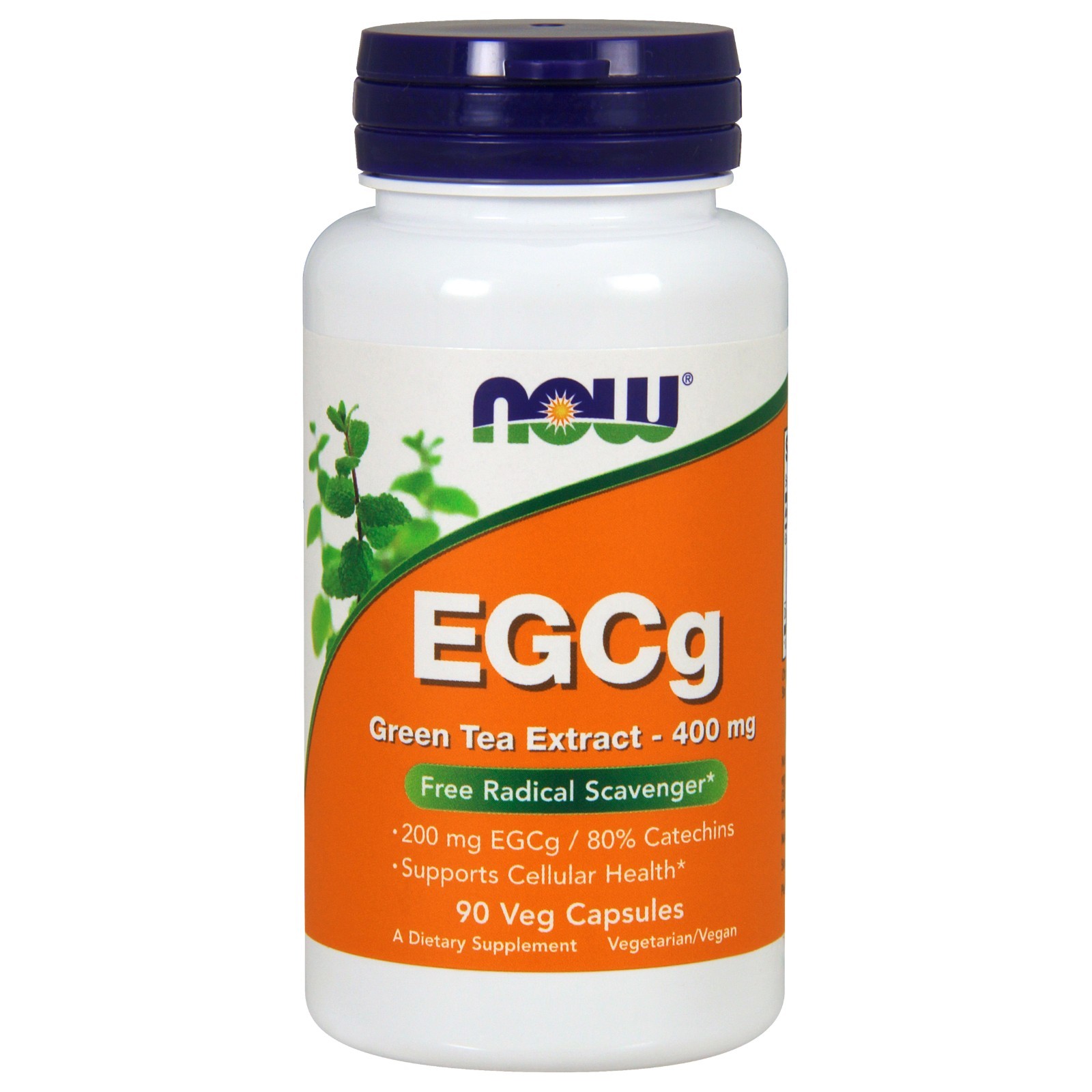 NOW Foods Экстракт зеленого чая EGCg, 400 мг, 90 растительных капсул