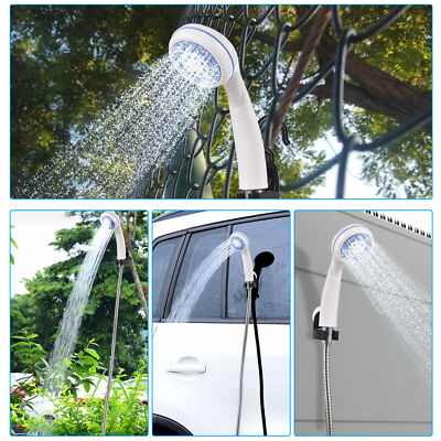 Portable Camping Shower Pump Electric Shower Head Sprayer With 1.5m Hose U4T9