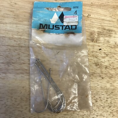 Packet Of  6 Vintage Mustad Hooks. Size 4