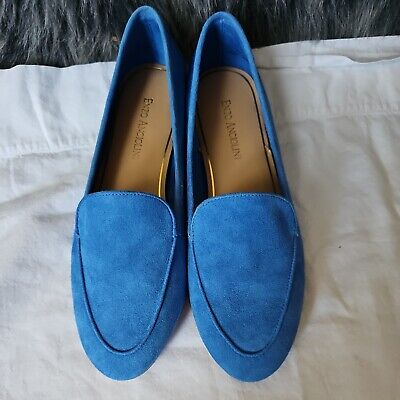 Enzo Angiolini Blue Suede Loafer Shoes Flats 7.5