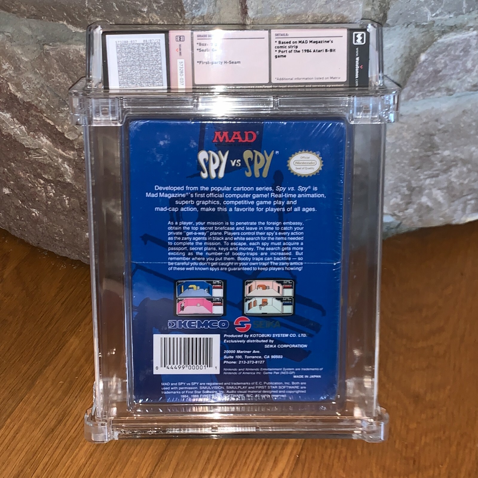 New NES Spy vs. Spy 1988 Factory Sealed H-Seam WATA 7.0 Graded Game 3-Screw