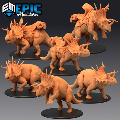 TRICERATOPS - Dungeons and Dragons Miniatures, D&D Dinosaur, Epic Miniatures